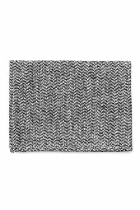 リネンキッチンクロス ヘリンボーンブラック | fog linen work