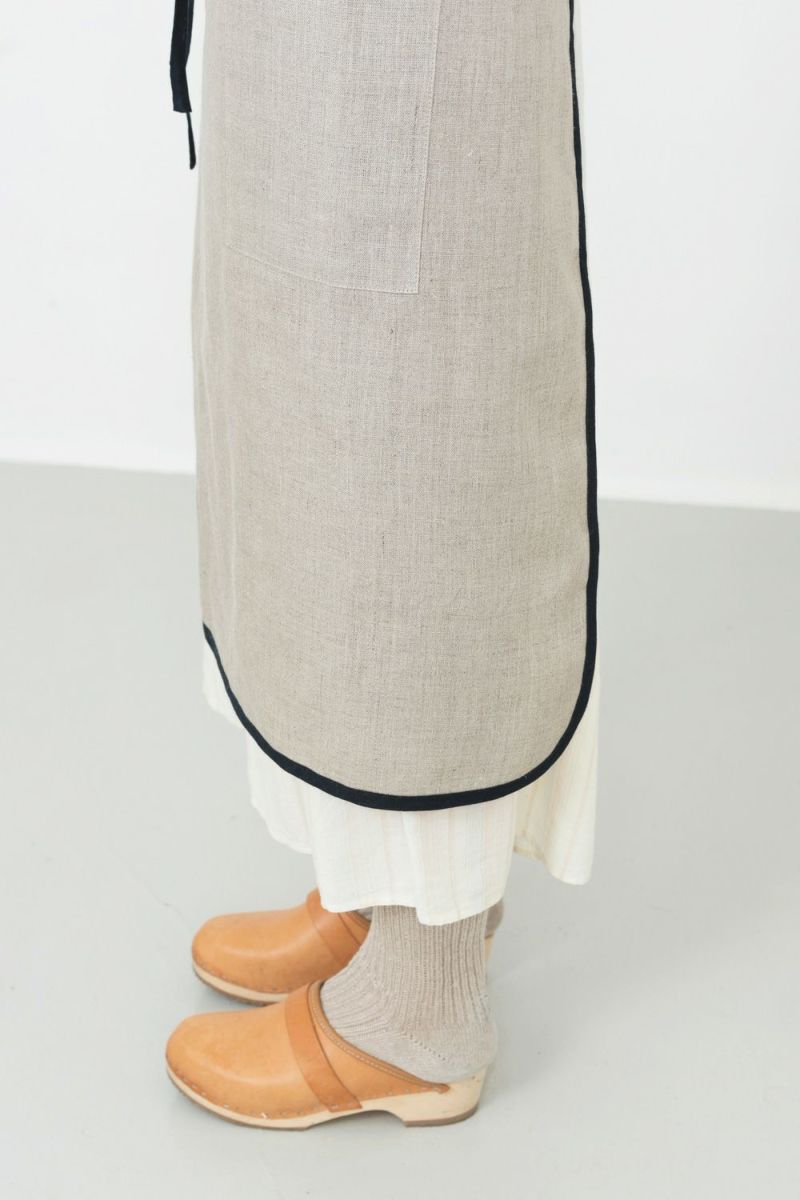 リネン パイピングエプロン ナチュラル | fog linen work リネン パイピングエプロン ナチュラル | fog linen work