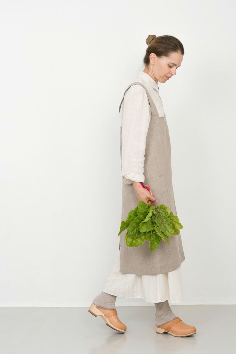 リネン スクエアクロスエプロン ナチュラル | fog linen work