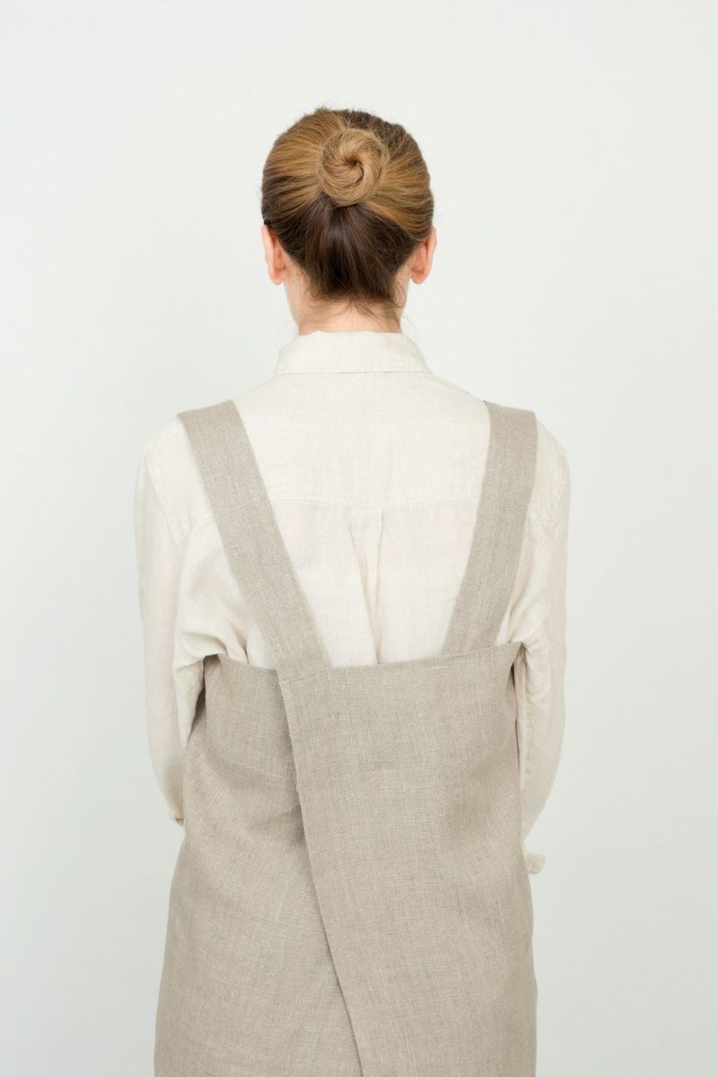 リネン スクエアクロスエプロン ナチュラル | fog linen work