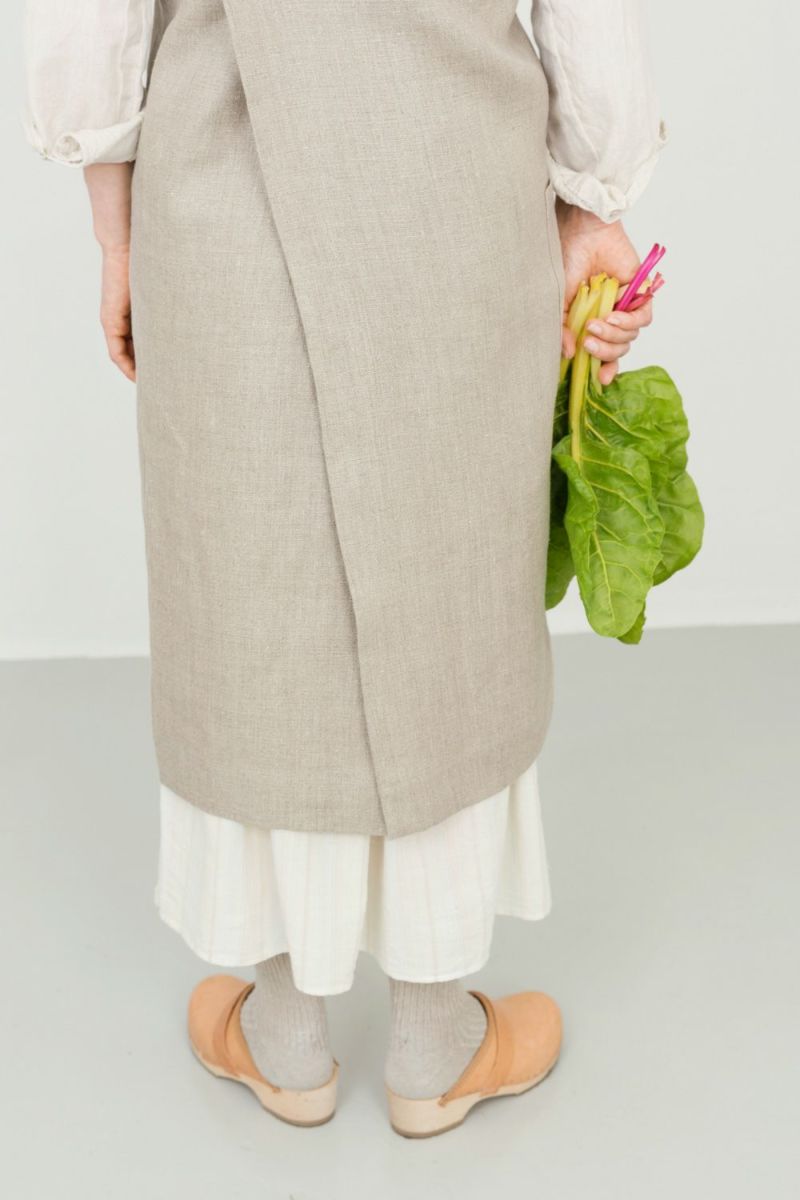 リネン スクエアクロスエプロン・ナチュラル（fog linen work