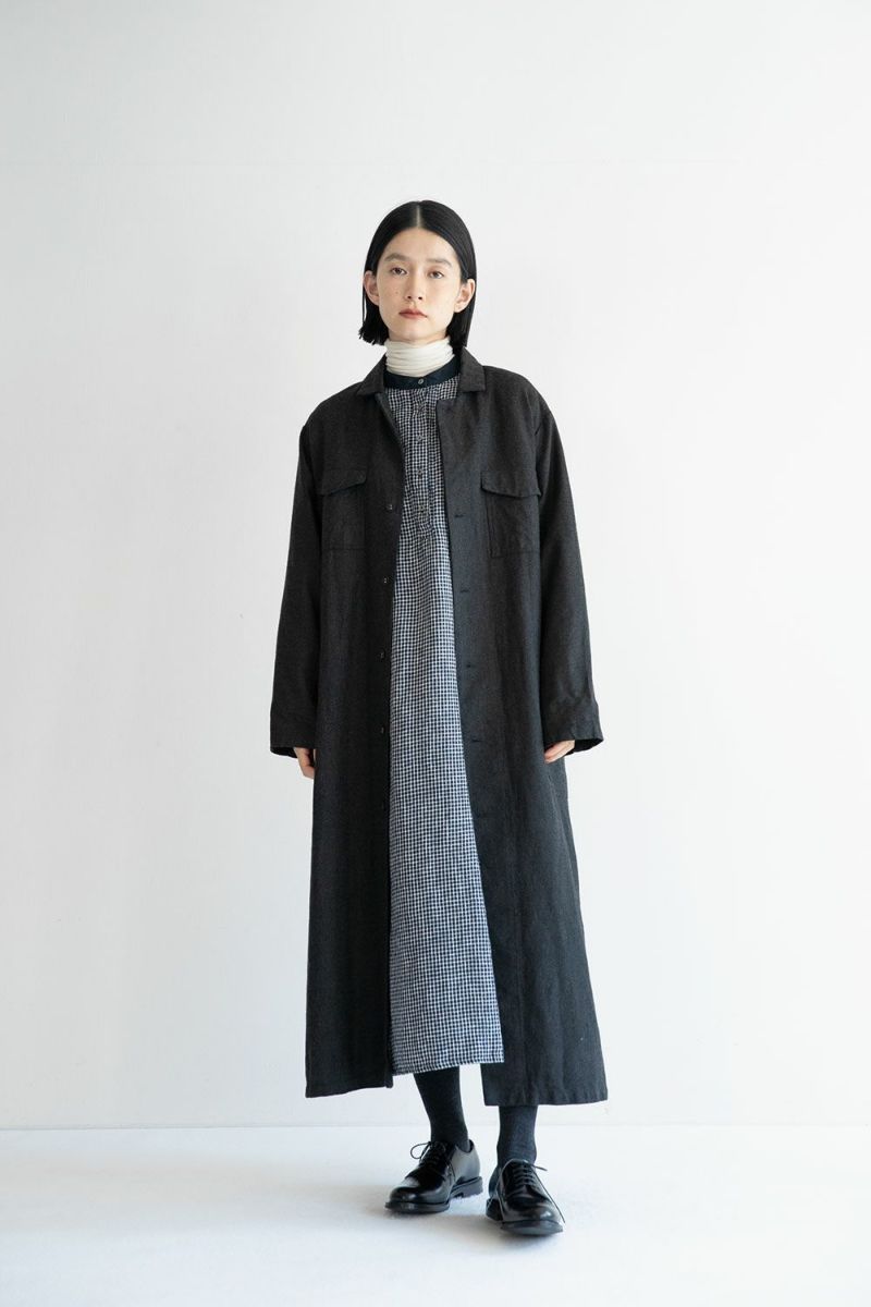 スィーリ ワークコート ウールリネンブラック | fog linen work