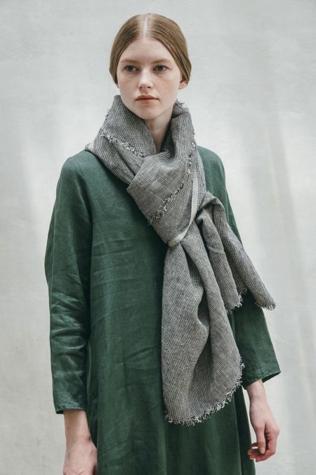 フォグリネンワークグリーン・ネイビー チェック ストール 楽天市場】【一部セール20%OFF】 fog linen work フォグリネン