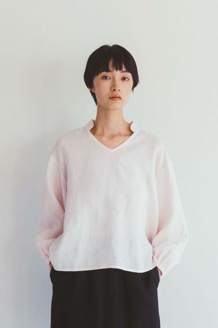 新品 フォグリネンワーク 25SS マリアンナ トップ リネン ブラウス ピンク 新品 フォグリネンワーク 25SS マリアンナ トップ リネン