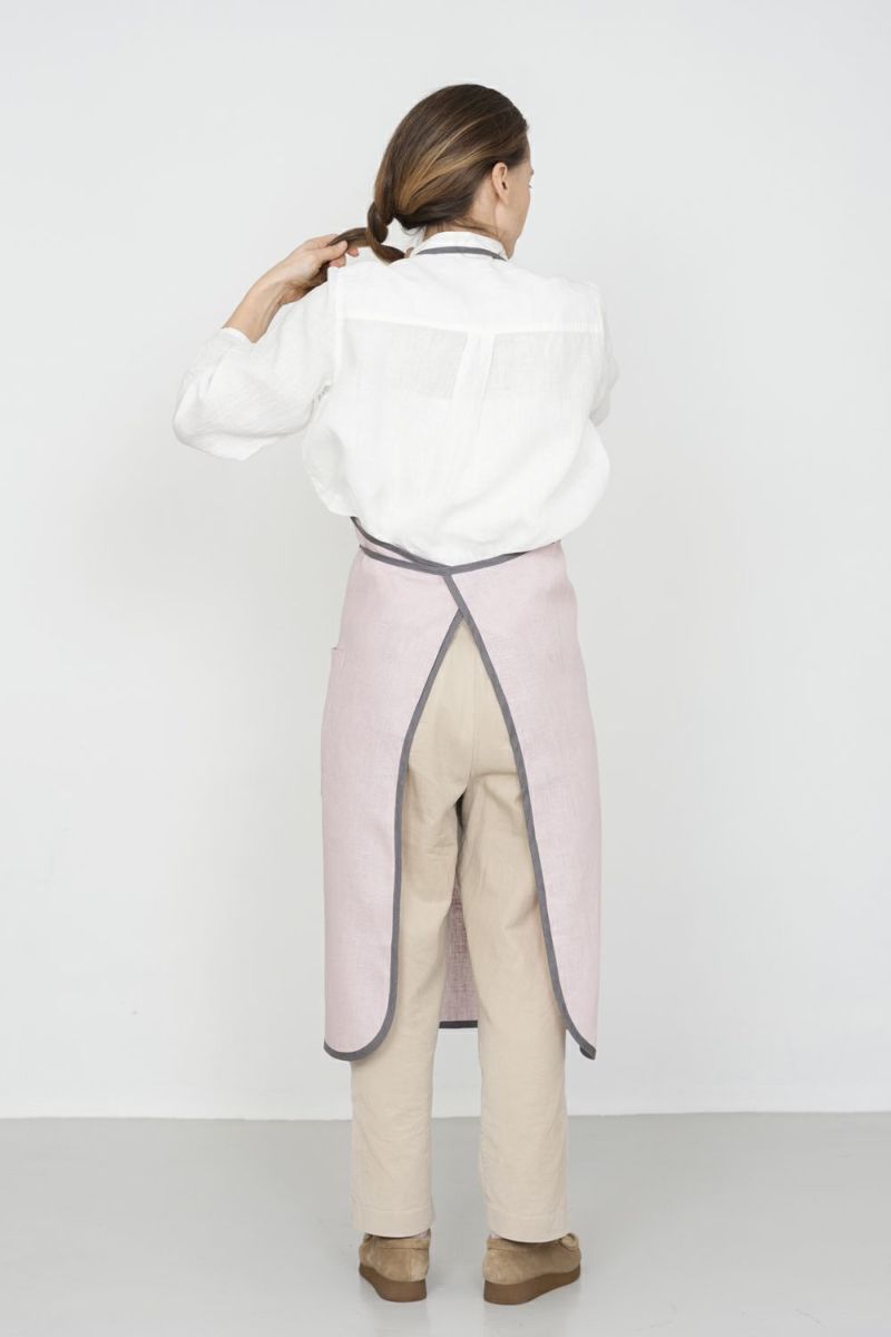 new】リネン パイピングエプロン ローズプードル | fog linen work