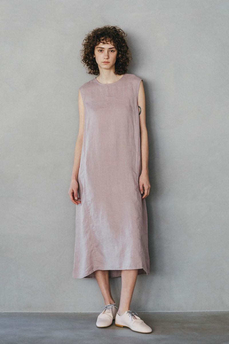 美品　fog linen work ナタリーワンピース　ローズ　ピンク リッリ ワンピース ローズ | fog linen work