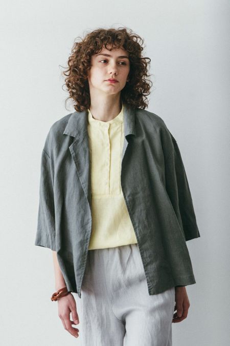 フォグリネンワーク fog linen work ウールリネン起毛ノーカラー