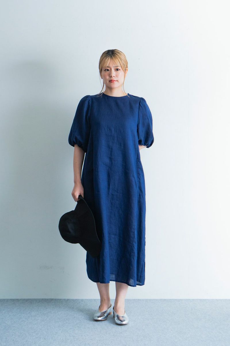 denier｜リネンロングワンピース　プルオーバー　インディゴ イリナ ワンピース ブルーインディゴ | fog linen work