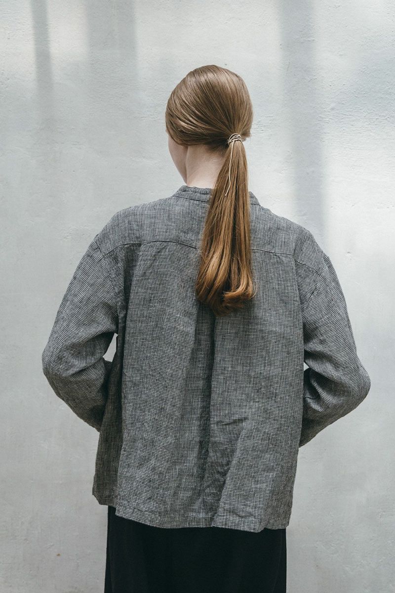 オリビア トップ 白黒千鳥格子 | fog linen work