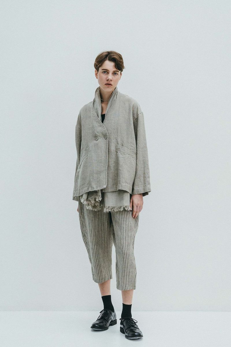 NEW】コーラ ノーカラージャケット ナチュラル | fog linen work